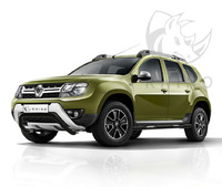 Защита переднего бампера "Black Rhino" Renault Duster 2015- d63 ч. сталь черн. (волна)