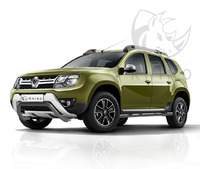 Защита переднего бампера "Black Rhino" Renault Duster 2015- d63 ч. сталь сер. (волна)