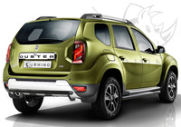 Защита заднего бампера "Black Rhino" Renault Duster 2015- d63 ч. сталь черн. (дуга)