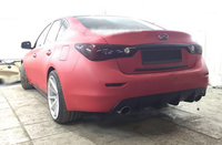 Накладка на задний бампер под 2 выхлопа (диффузор) на Infiniti Q50 
