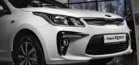 Накладки на противотуманные фары - серпы «GT-Line» KIA Rio Sedan IV (2017+)