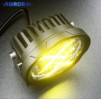Светодиодная фара Aurora ALO-R4T3-PM 4 диода 40 ватт ДАЛЬНИЙ +ПОДСВЕТКА(янтарь)