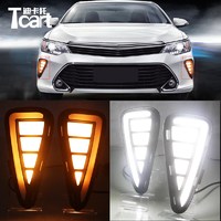 Дневные ходовые огни ДХО Toyota Camry V55 2014+ (с поворотниками) #2