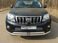 Защита переднего бампера (дуга) Toyota Land Cruiser Prado 150 (двойная)
