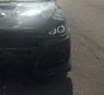 Альтернативная оптика (фары) «Angel Eyes» на Mitsubishi Lancer X (черные / хром)