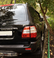 Стопы (фары) диодные для Toyota Land Cruiser 100 (красные, прозрачные)