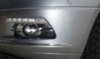 Ходовые огни ДХО (DRL) Mercedes c-class w204 (хром+туманки)