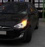 Альтернативная оптика (фары) «Angel Eyes» для Hyundai Solaris (хром)
