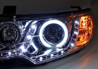 Альтернативная оптика (фары) «Eagle Eyes» для Kia Cerato Forte / Kia Forte Koup (хром)