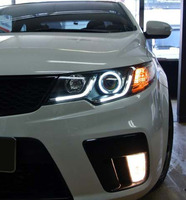 Альтернативная оптика (фары) «Eagle Eyes V2» для Kia Cerato Forte / Kia Forte Koup (черные / хром)