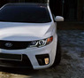 Альтернативная оптика (фары) «Eagle Eyes V2» для Kia Cerato Forte / Kia Forte Koup (черные / хром)