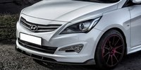 Элерон переднего бампера (накладка на бампер) для Hyndai Solaris Restyling 2014+ 